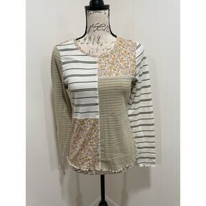 American Eagle Y2K style Patchwork Long Sleeve Tee Shirt Size Large